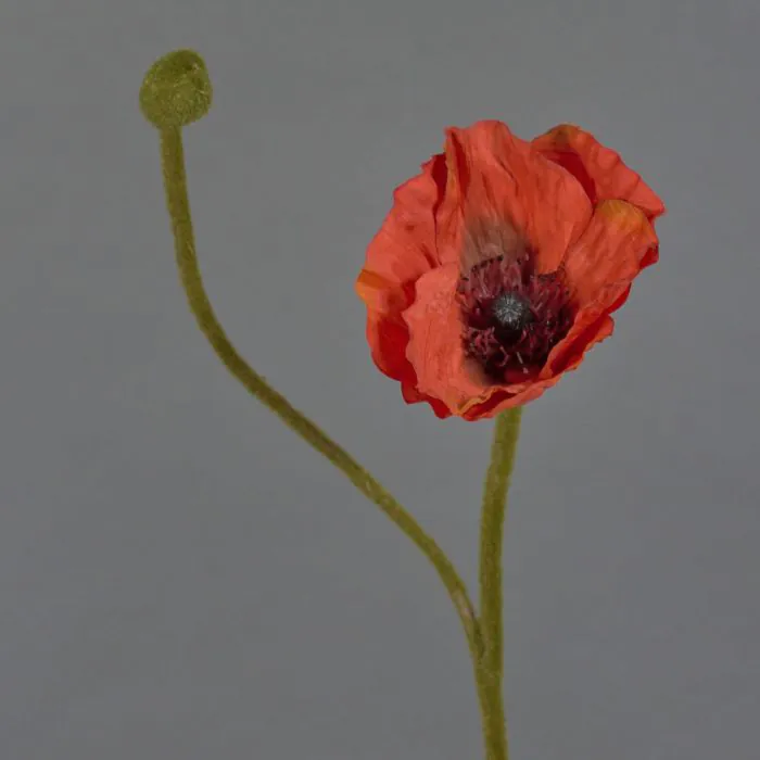 Kunstblume Mohnblume YILAN, rot, 60cm, 12cm