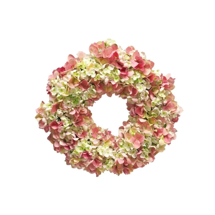 Blumenkranz Deko Hortensie MUSHANA, rosa-creme, Ø40cm