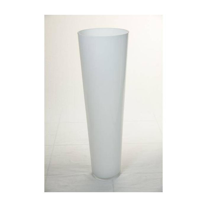 Konische Glas Bodenvase ANNA, weiß, 70cm, Ø22cm