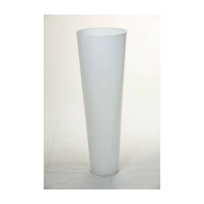 Konische Glas Bodenvase ANNA, weiß, 70cm, Ø22cm