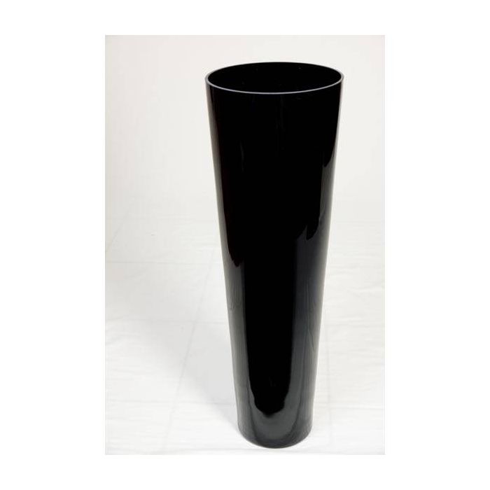Konische Glas Bodenvase ANNA, schwarz, 70cm, Ø22cm