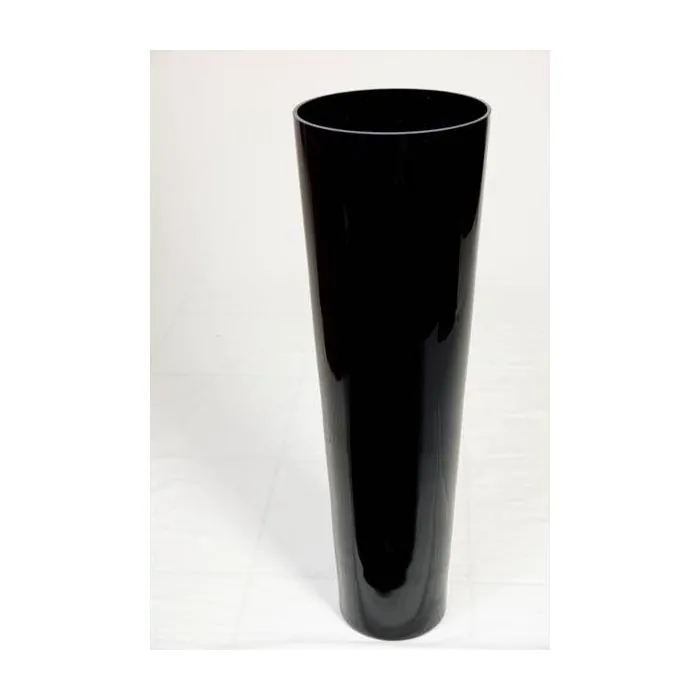 Konische Glas Bodenvase ANNA, schwarz, 70cm, Ø22cm