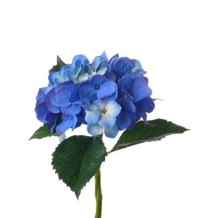 Kunst Hortensie ANTONIA, blau-weiß, 50cm, Ø15cm