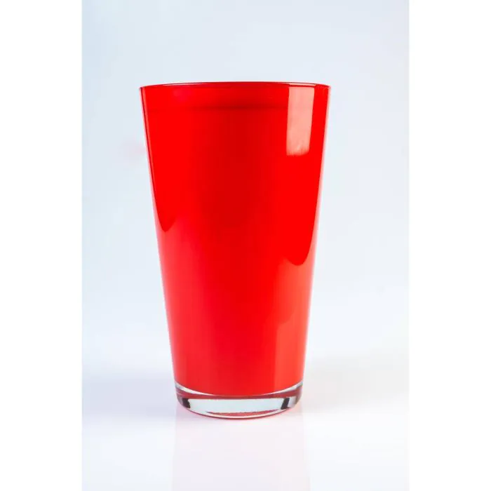 Rote Vase SALLY aus Glas, konisch, 22cm, Ø13cm