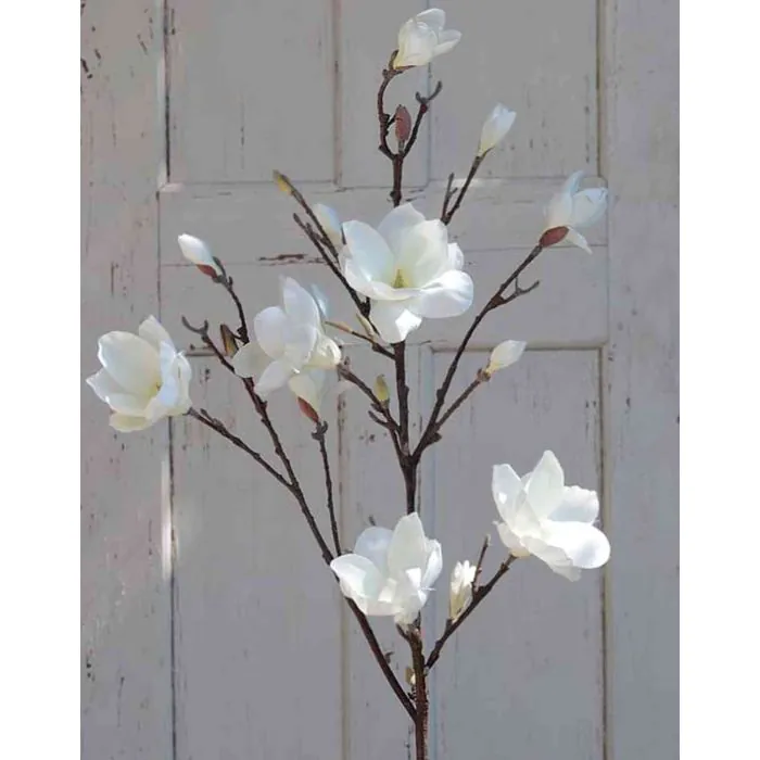 Textil Magnolien Zweig YONA, creme-wei, 130cm