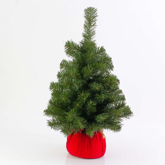 Kunst Tannenbaum WARSCHAU Jutesack rot, 60cm, Ø40cm