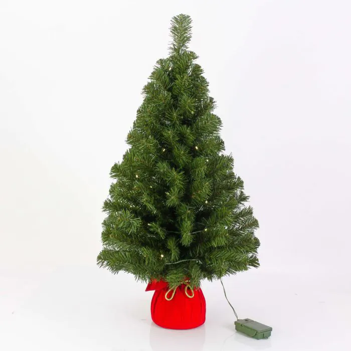 Kunst Tannenbaum WARSCHAU, rot LED 90cm 50cm