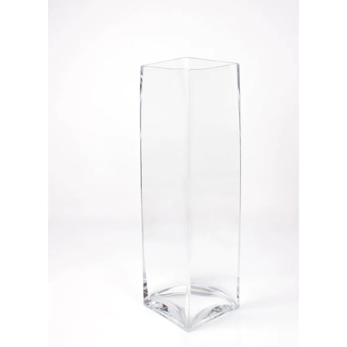 Glas Blumenvase eckig JACK EARTH, klar, 14x14x49cm