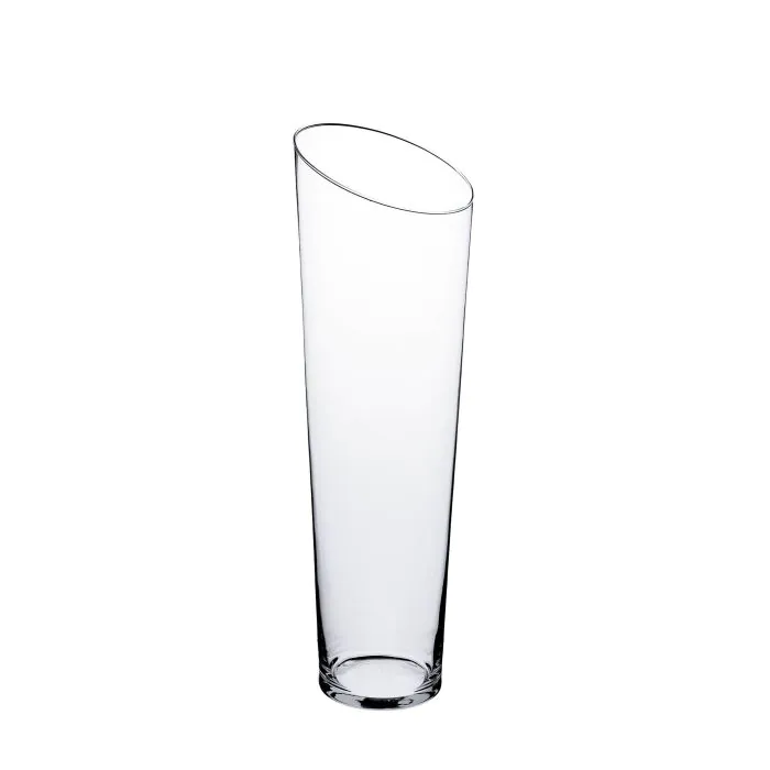 Hohe Vase aus Glas JULE mit schrägen Rand, 60cm, Ø18cm