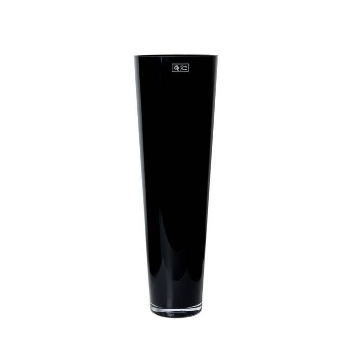 Vase ANNA OCEAN, konische Form, Glas, schwarz, 70cm, Ø22,5cm