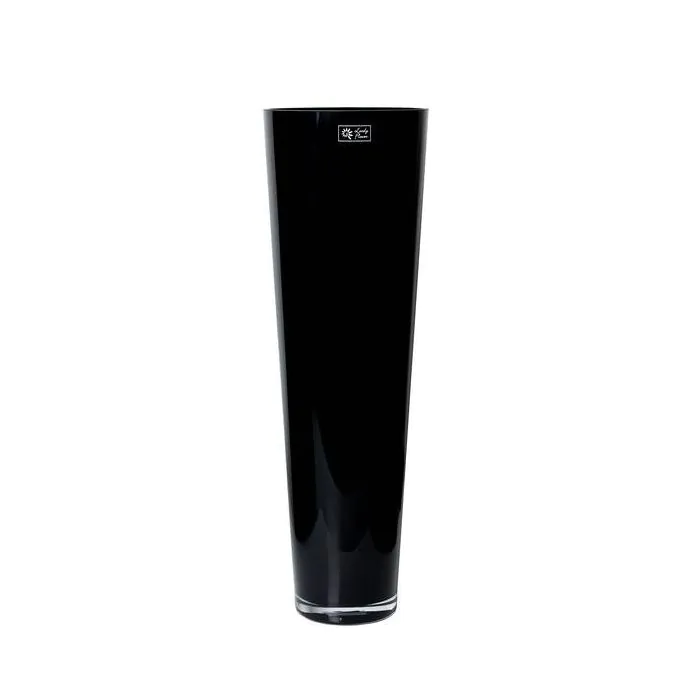 Vase ANNA OCEAN, konische Form, Glas, schwarz, 70cm, Ø22,5cm