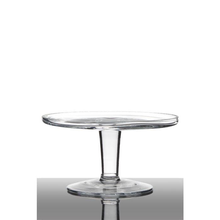 Kuchenplatte auf Fuß CHARLY, Glas, klar, 10cm, Ø20cm