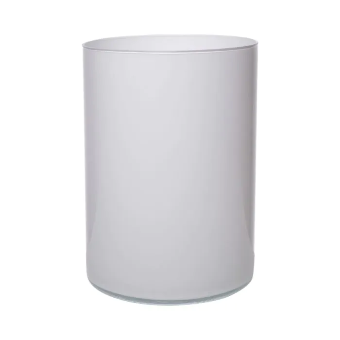 Glasvase Zylinder SANYA EARTH, weiß, 25cm, Ø18cm