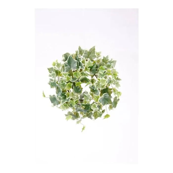 Kunst Kerzenkranz OTAVIO mit Efeu, grn-wei, 25cm