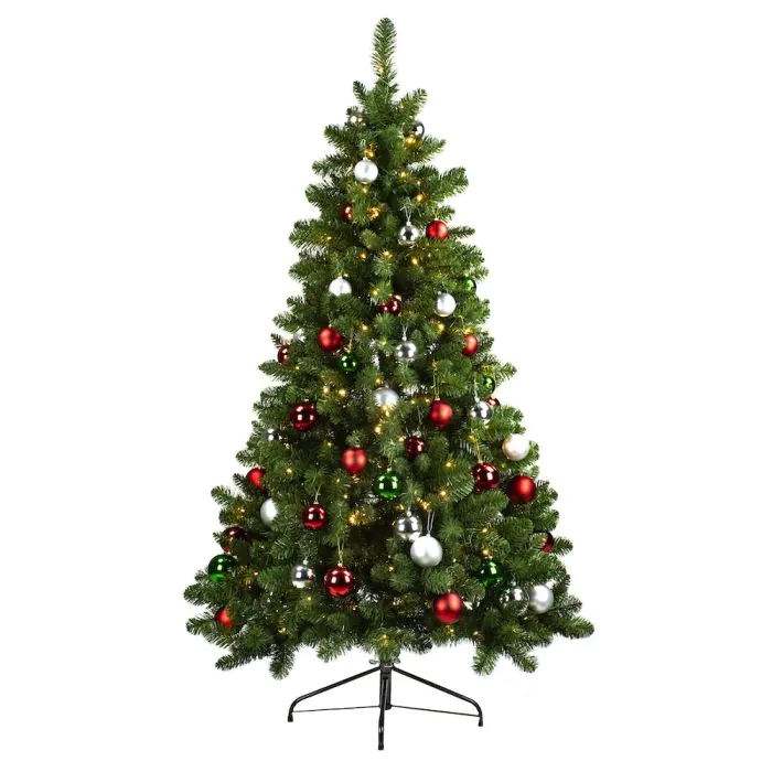 Künstlicher Tannenbaum MADRID SPEED, rot-silber-grün, 180cm