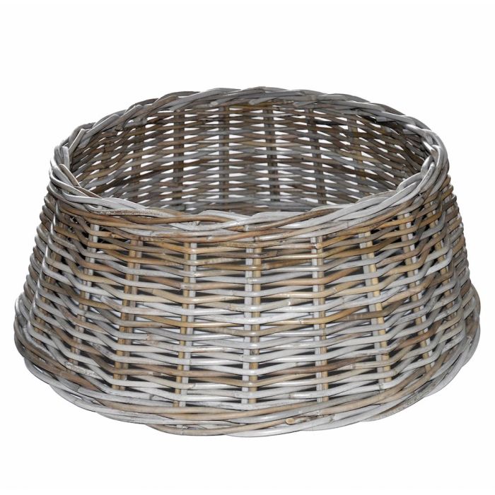 Weihnachtsbaumkorb NEVIN Rattan grau-braun 20cm Ø75cm