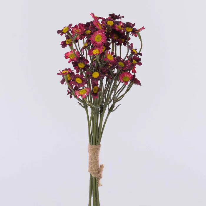 Kunstblumen Strauß Chrysanthemen klein WEMKE, burgunderrot, 35cm, Ø13cm