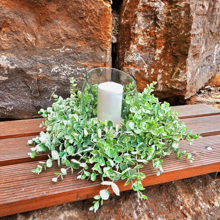 Knstlicher Eukalyptus Kranz JULERTE, grn-grau, 40cm