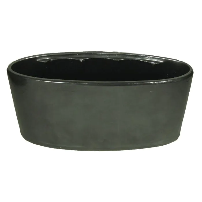 Keramik Schale für Orchideen RODISA, oval, schwarz, 33x15x15cm