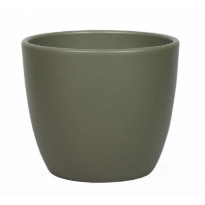 Keramiktopf für Pflanzen klein TEHERAN BASAR, olivgrün-matt, 9,8cm, Ø12cm