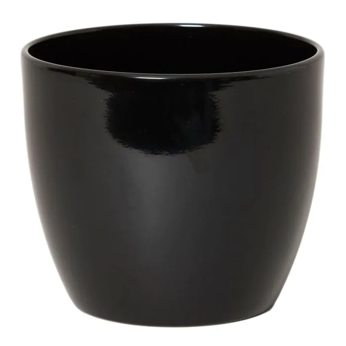 Keramiktopf für Pflanzen klein TEHERAN BASAR, schwarz, 9,8cm, Ø12cm