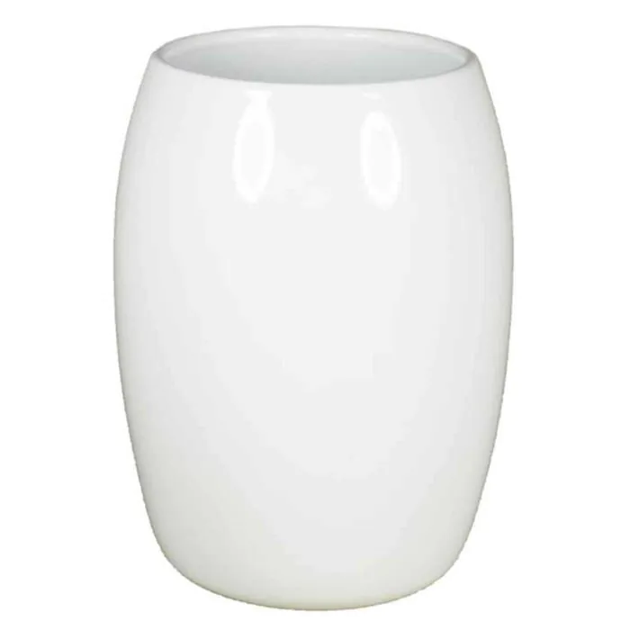 Weiße Vase aus Keramik KARADSCH, 29cm, Ø22cm