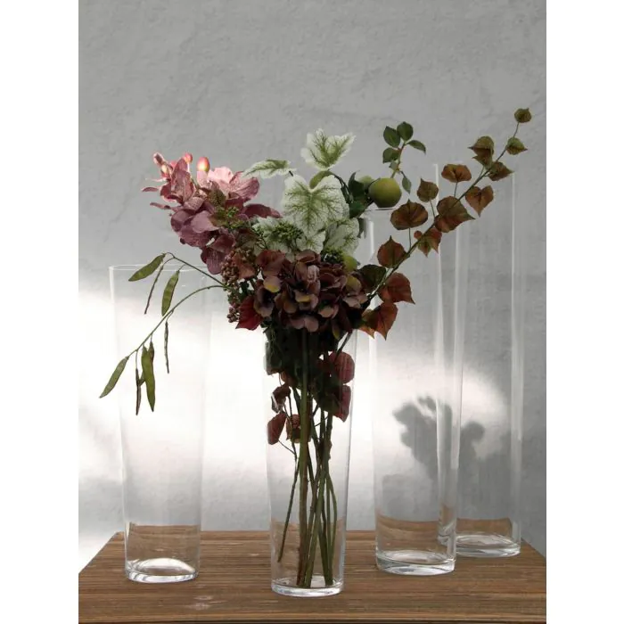 Glas Boden Vase AMNA AIR, konisch, klar, 60cm, Ø18cm