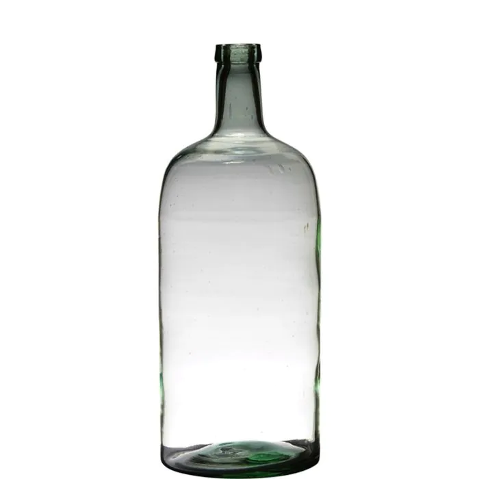 Deko Flasche NIRAN, Glas, recycelt, klar-grün, 50cm, Ø19cm