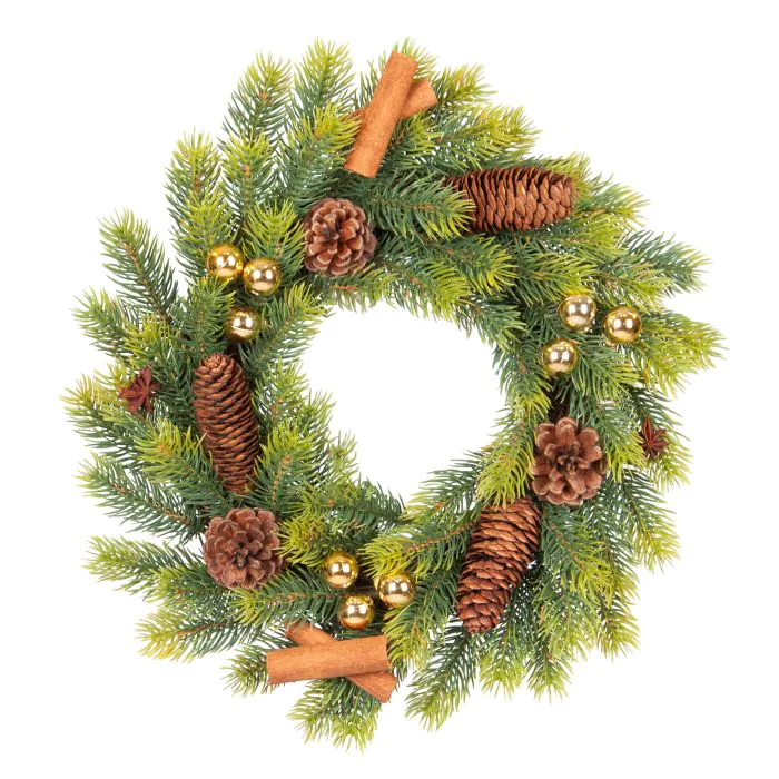 Künstlicher Weihnachtskranz KEMI, geschmückt, Ø35cm