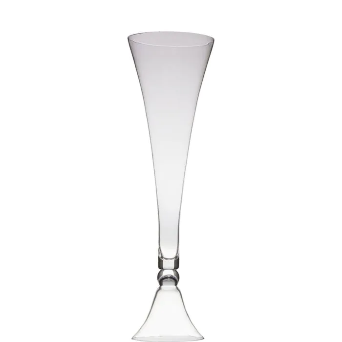XXL Blumenvase SASITHON mit Fuß, Glas, klar, 100cm, Ø28cm