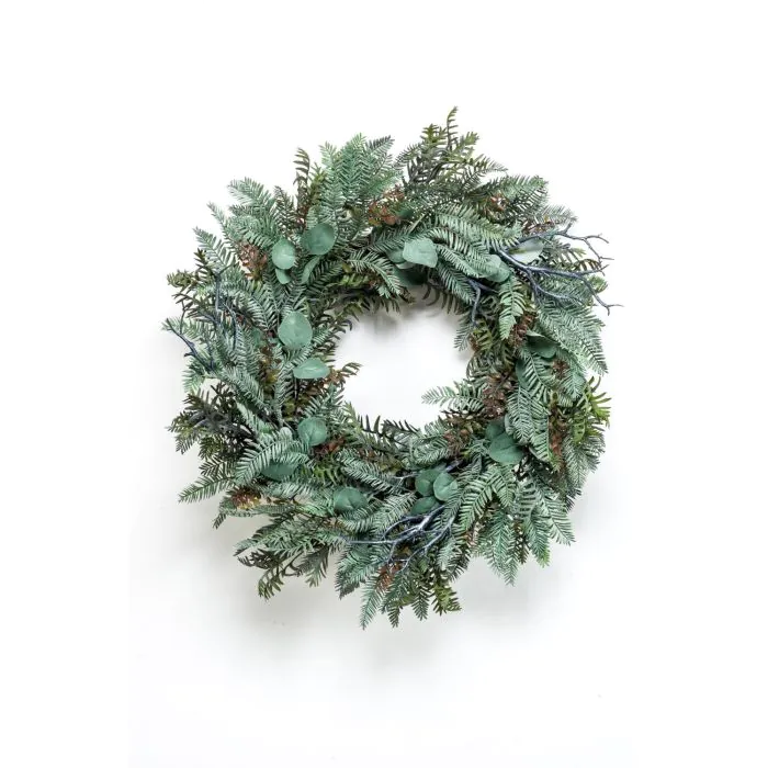 Deko Eukalyptus Kranz LILLO, Farn, Zeder, grün-grau, Ø60cm