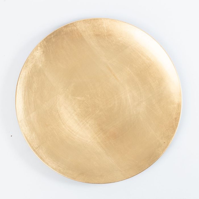 Flacher Dekoteller / Weihnachtsteller LALINA aus Kunststoff, gold, 2,5cm, Ø40cm