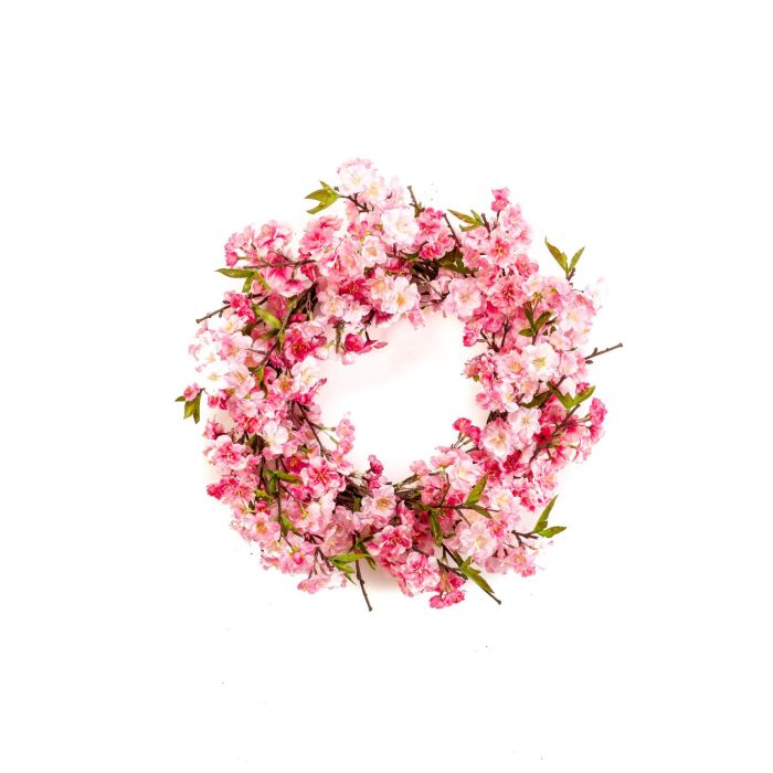 Deko Kirschblüten Kranz HARUKU, rosa-pink, Ø50cm