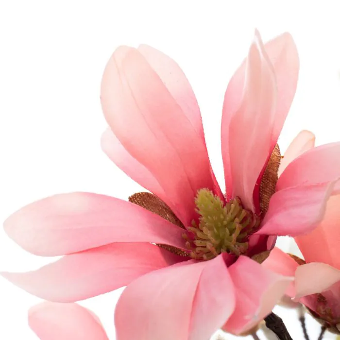 Künstlicher Magnolienstrauß MERISA, weiß-rosa, 70cm, Ø40cm