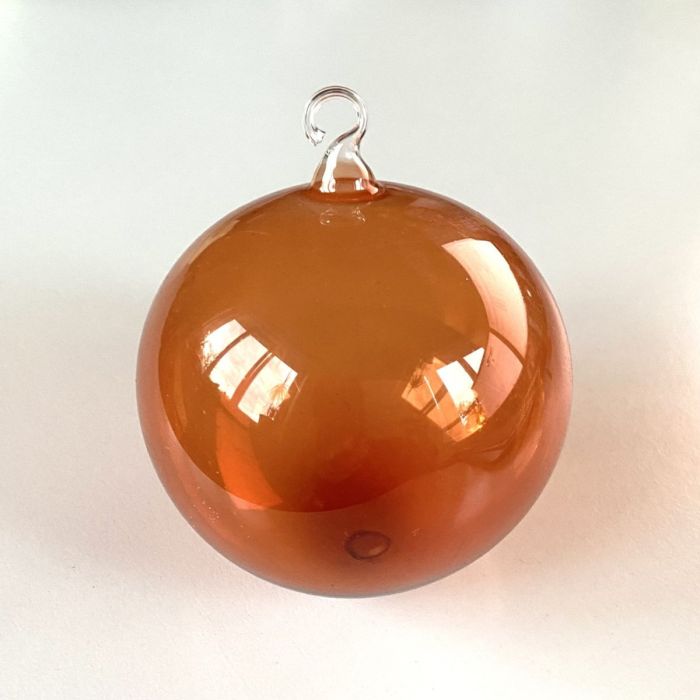Glas Weihnachtskugeln FAINA, orange-transparent, Ø8cm
