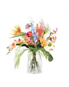 Kunstblumenstrauß FEME, rot-violett, 65cm, Ø40cm