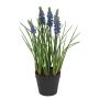 Künstliche Traubenhyazinthe x 5 im Topf 27cm, lila-blau