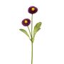 Künstliche Bellis x 2 28cm Blütenkopf Ø 3,5/4cm, dunkellila