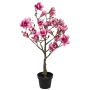 Künstliche Magnolie im Topf 110cm Blütenkopf Ø 5/10/13cm, altrosé