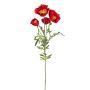 Künstliche Mohnblume x 4 63cm Blütenkopf Ø 4/8cm, rot