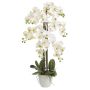 Künstliche Phalaenopsis 6-fach i.T. 96cm Blütenkopf Ø 9/10,5cm, weiß-rosé