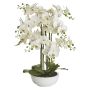 Künstliche Phalaenopsis 8-fach in Keramikschale 67cm Blütenkopf Ø 9/10cm, weiß-rosé