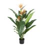 Künstliche Strelitzie UV 4-fach im Topf 120cm, orange