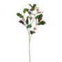 Künstlicher Ilexzweig 3-fach 72cm, grün-rot