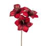 Künstliche Velvet-Amaryllis x 3 56cm Blütenkopf Ø 16cm, altrot