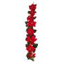 Künstliche Velvet-Poinsettiagirlande x 8 180cm Blütenkopf Ø 18/28cm, rot