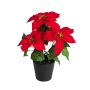 Künstliche Poinsettia x 4 im Topf 38cm Blütenkopf Ø 12/18cm, rot