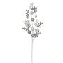 Künstlicher G.-Kugelbeerenzweig 6-fach 85cm, silber