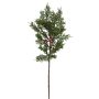 Künstlicher Zedernzweig 2-fach 78cm, grün-rot