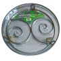 Runder Blumentopfuntersetzer DUNIK aus Kunststoff, outdoor, Motiv, Rollen, grau, 9cm, Ø32cm
